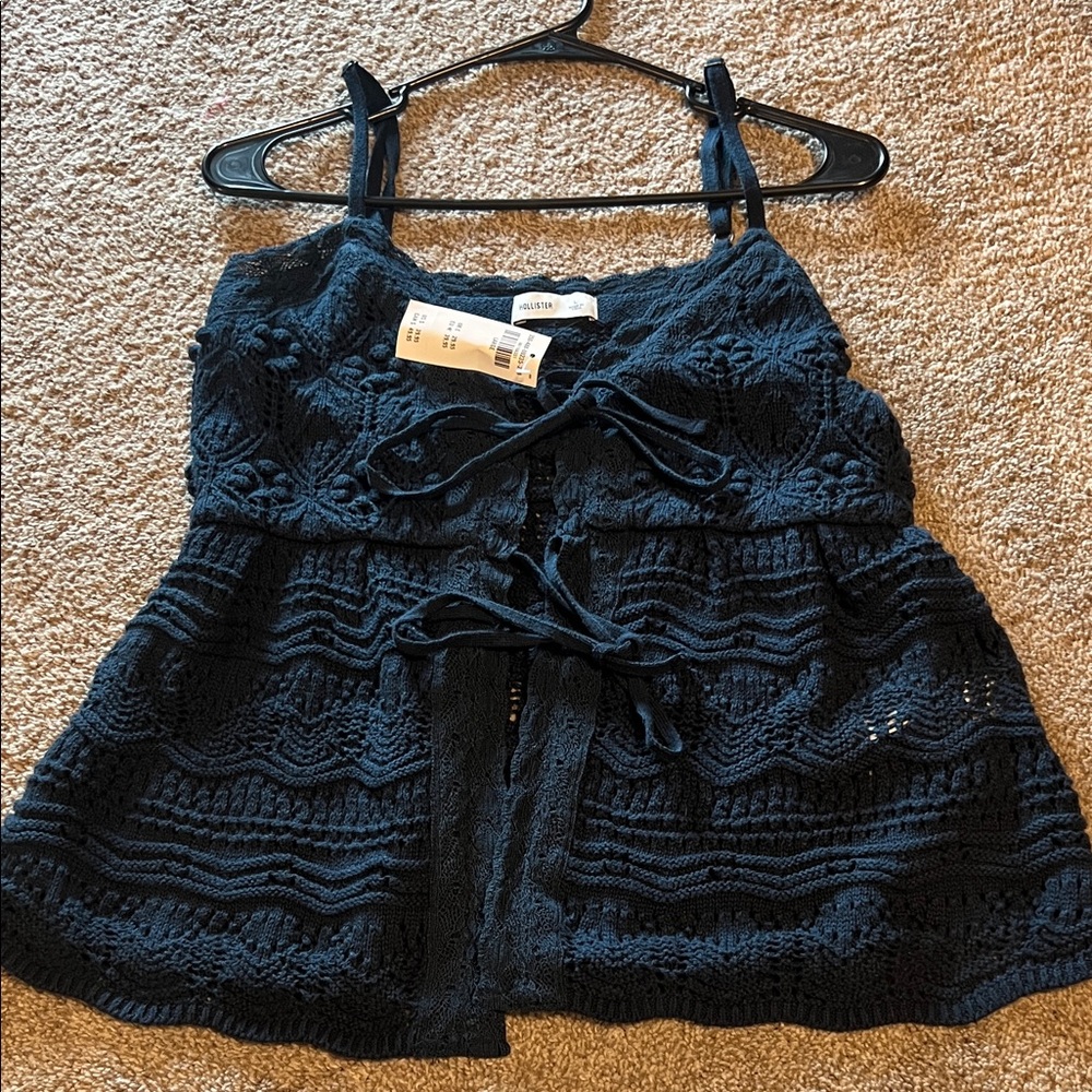 Blue Lace Sleeveless Top
